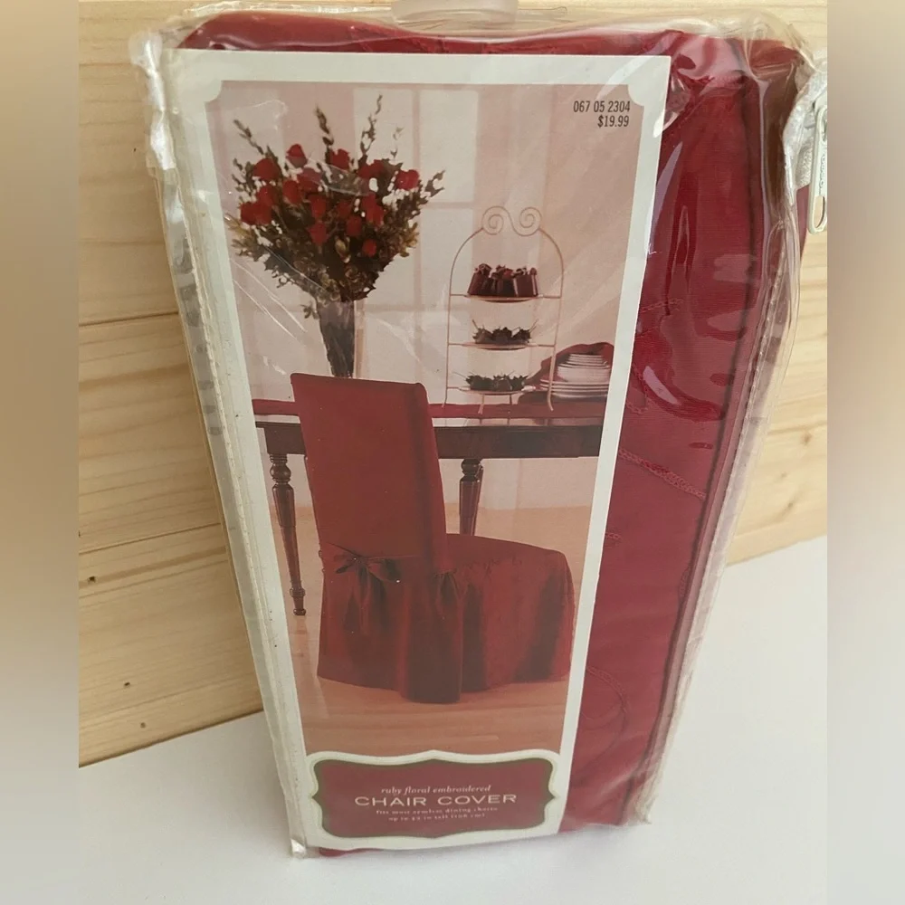NEW Ruby Floral Embroidered Chair Cover Boho Chic Home Decor Accent Cottagecore